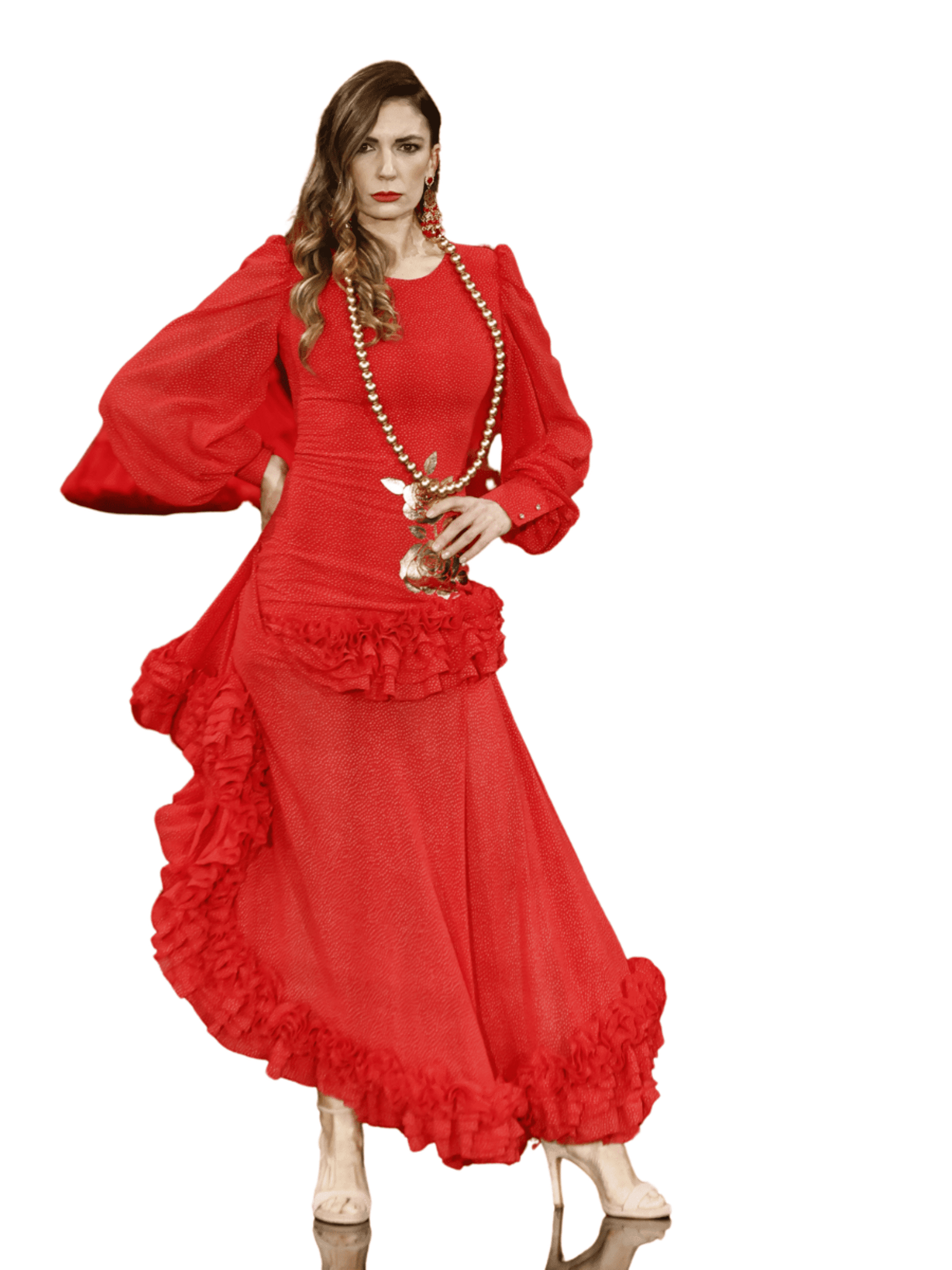 VESTIDO DE GASA CON LUNARITO BLANCO - 3