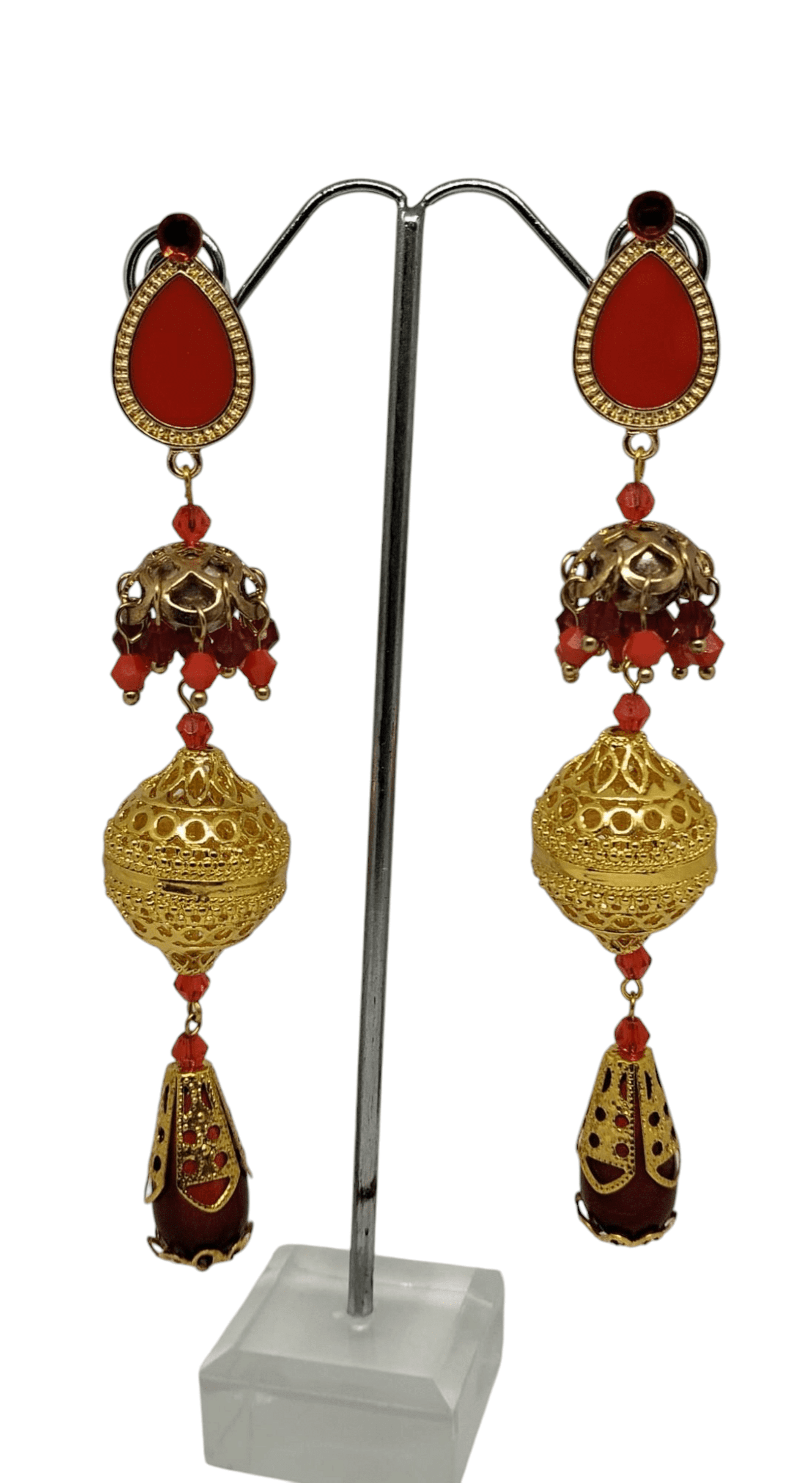 Pendientes Royale – Rojo y Dorado - 1