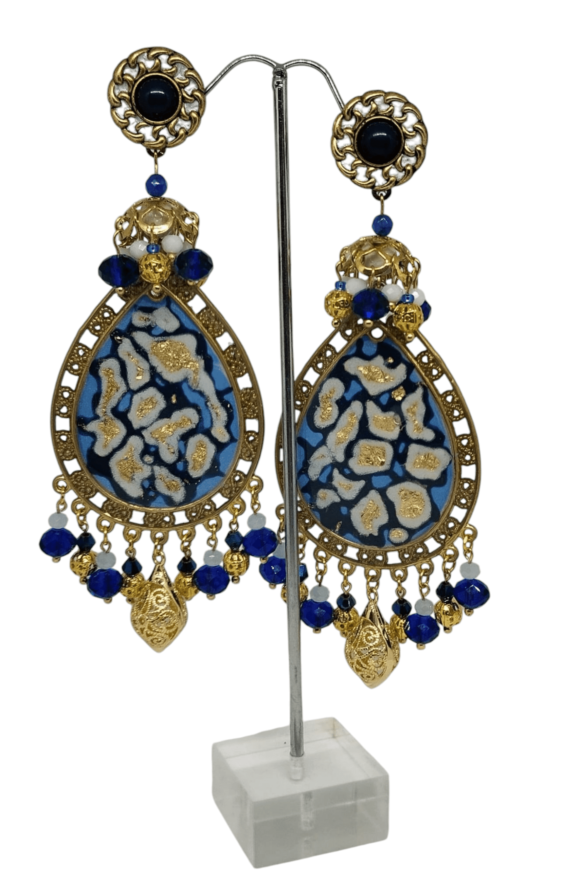 Pendientes Majestic Blue – Dorado y Azul Real - 1