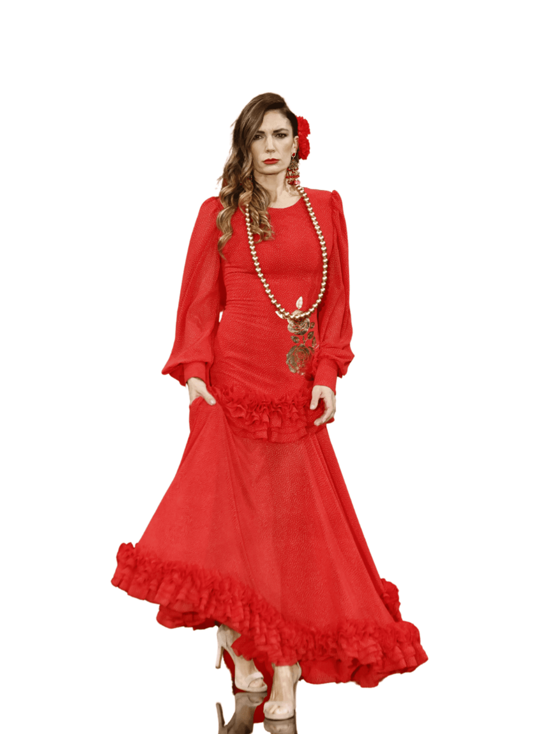 VESTIDO DE GASA CON LUNARITO BLANCO - 1