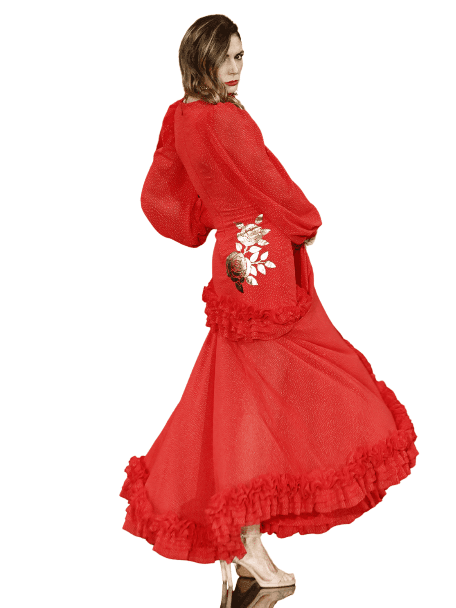 VESTIDO DE GASA CON LUNARITO BLANCO - 2