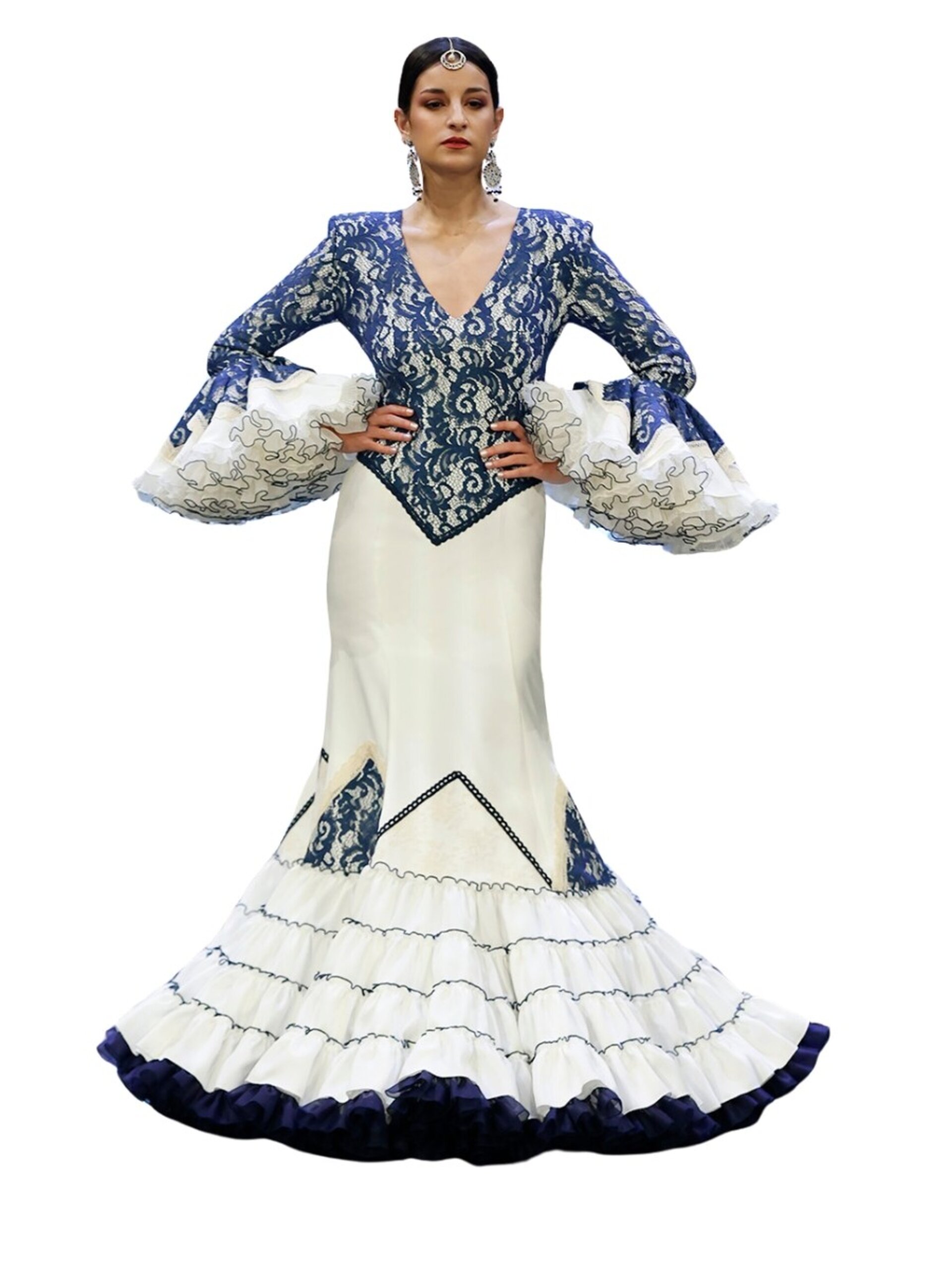 VESTIDO ENCAJE AZUL - 1